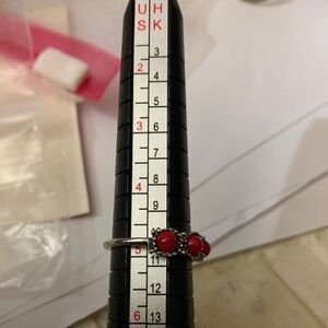 Elegant Red and Silver Women's Ring size 4.5